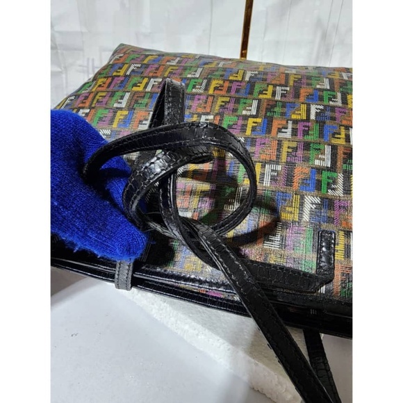 Authentic Fendi Multicolored Zucca Coated Canvas Large Roll Tote Bag - Picture 14 of 15